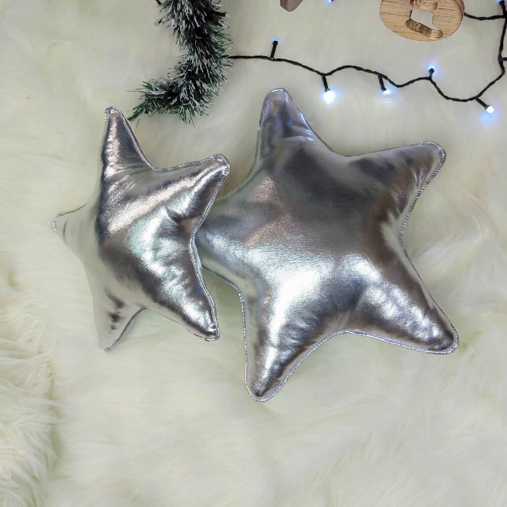 Cojin Decorativo Navideño Estrella Plateada - VIRTUAL MUEBLES