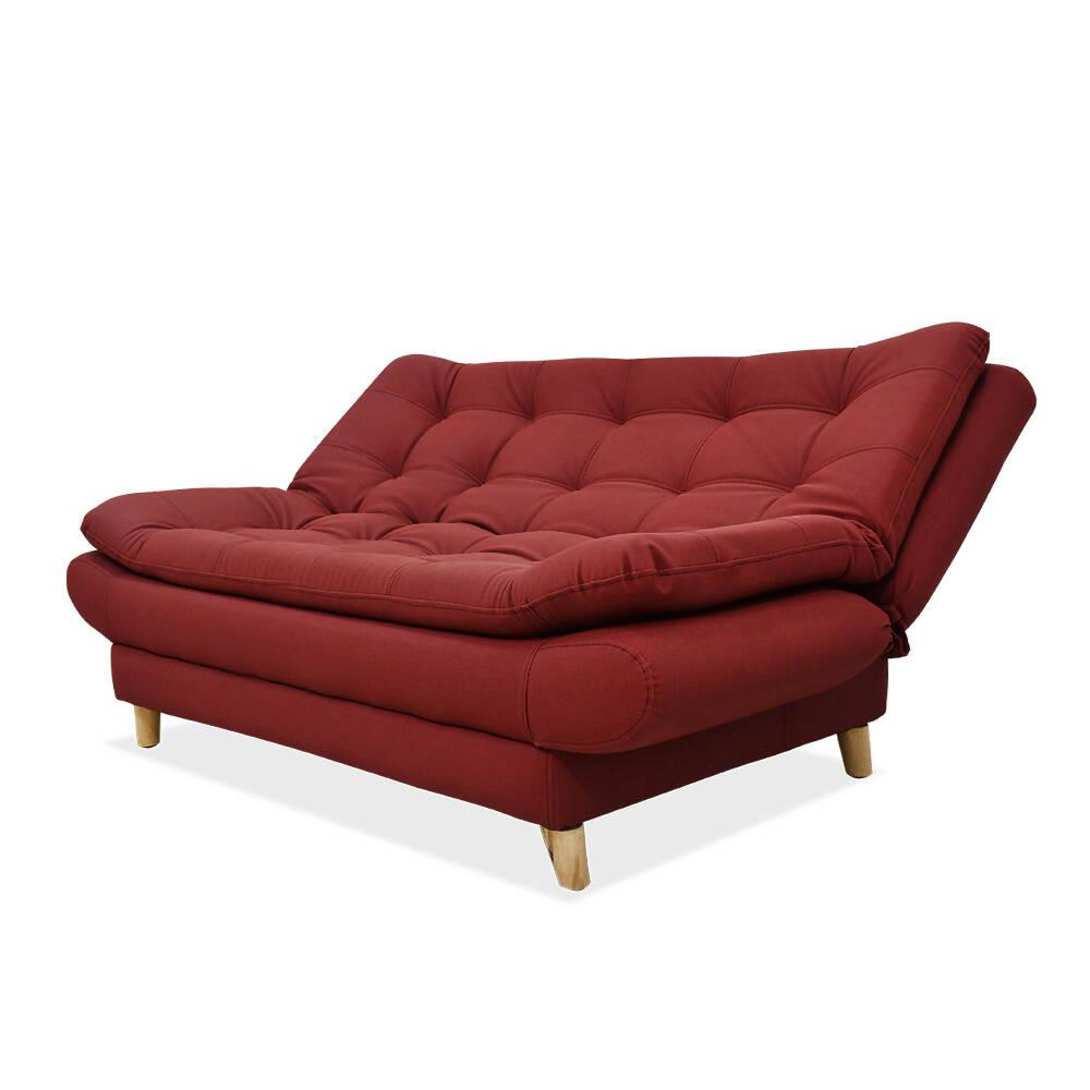 Sofá cama Damasco rojo sintético - VIRTUAL MUEBLES