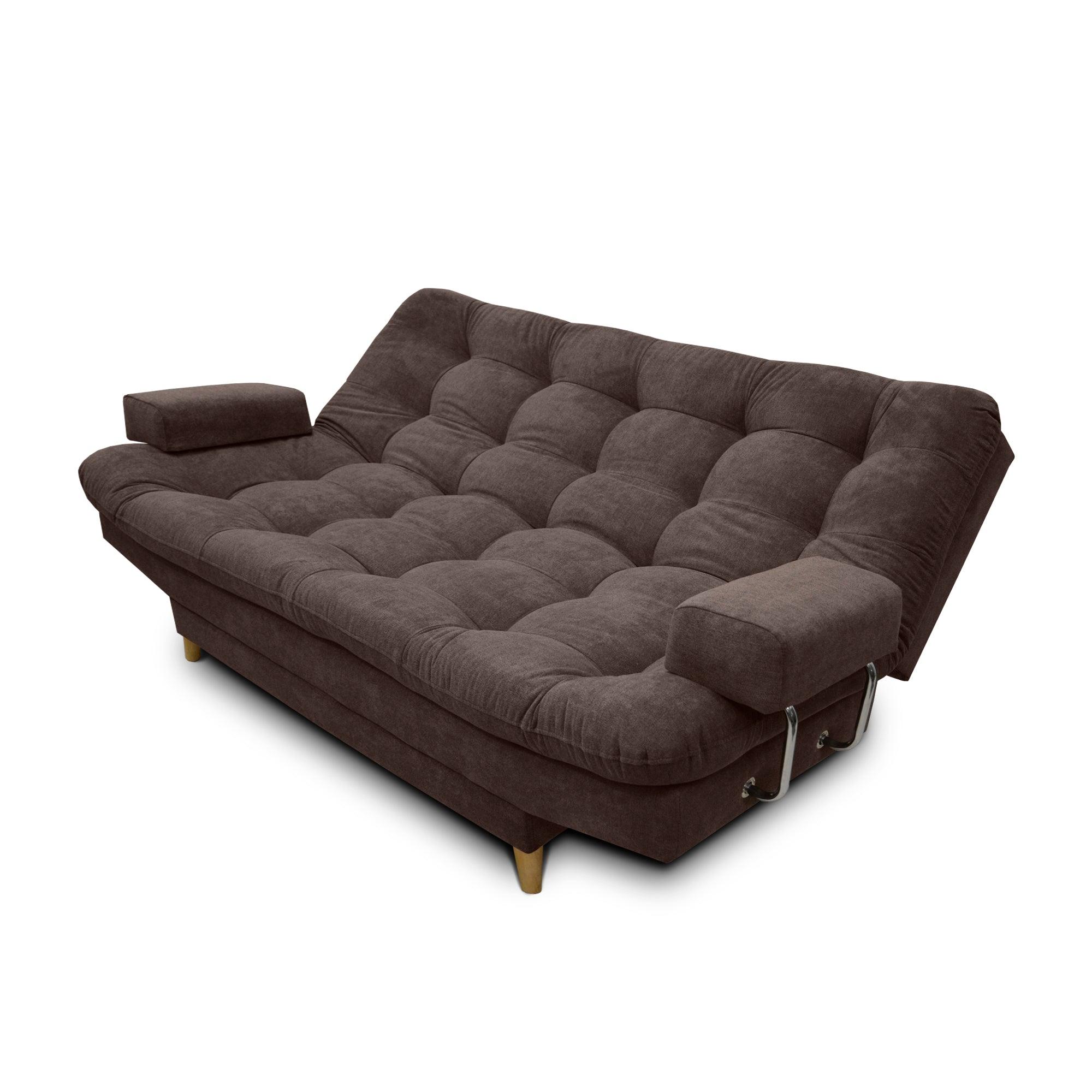 Sofacama Carvallo Lux Tela Café - VIRTUAL MUEBLES