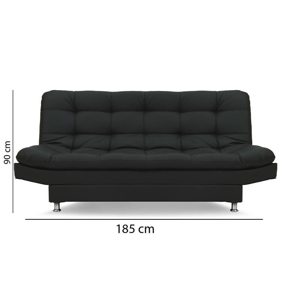 Sofá cama moltochic negro sintético - VIRTUAL MUEBLES