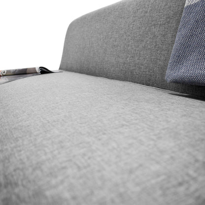 Sofa Oslo 3 Puestos Tela Poliester Gris - VIRTUAL MUEBLES