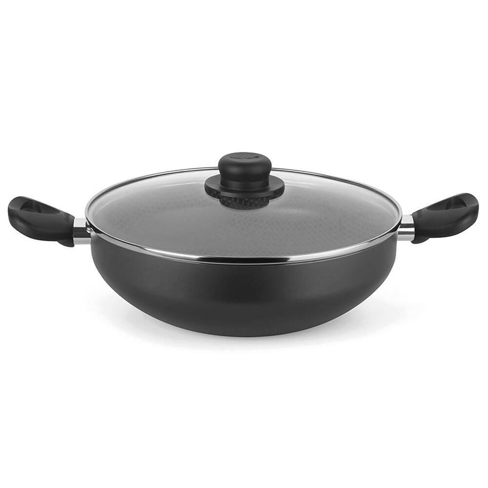Sartén Wok con Tapa Superior 28 cm Gris - VIRTUAL MUEBLES