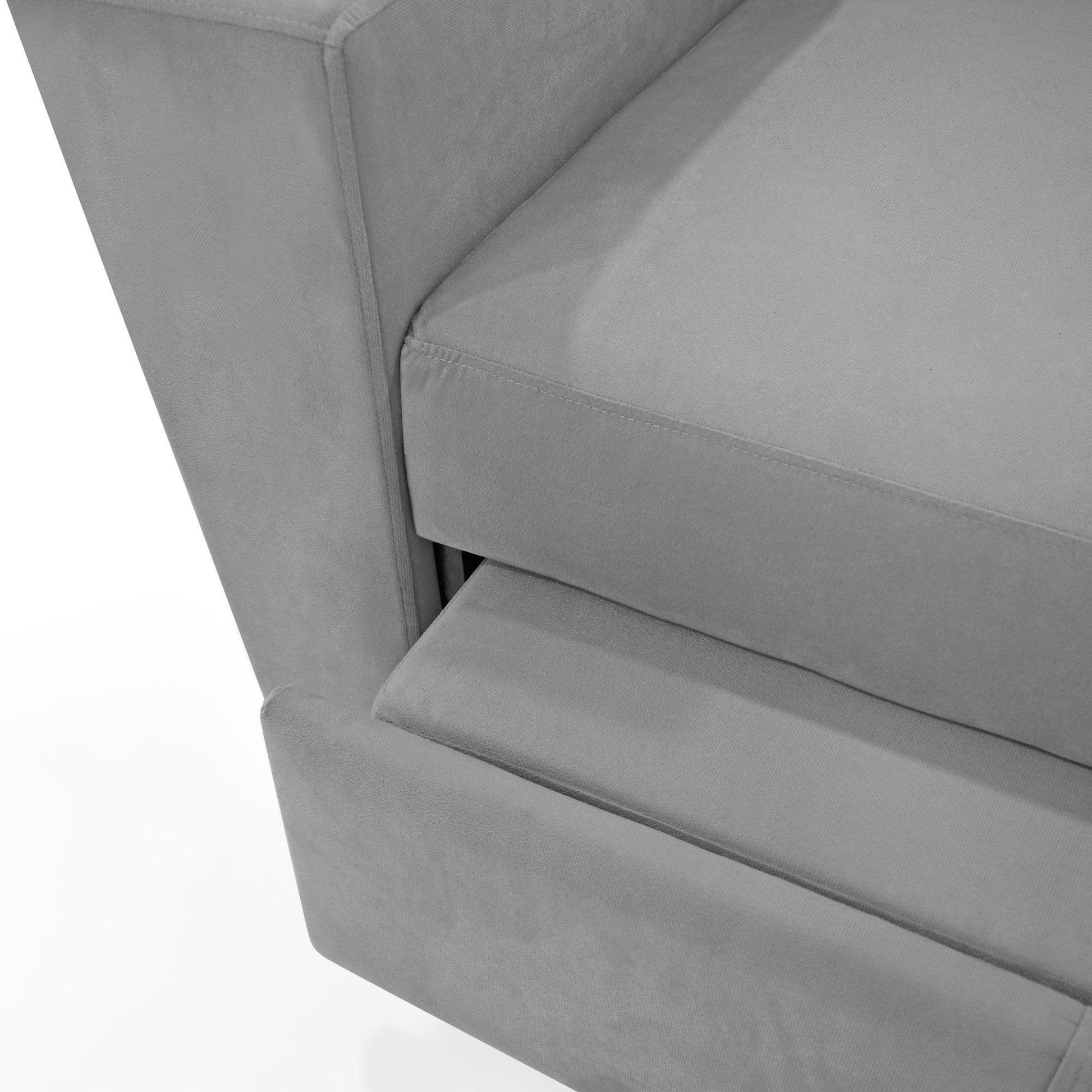 Sofa Cama 2P Hamburgo Tela Gris - VIRTUAL MUEBLES