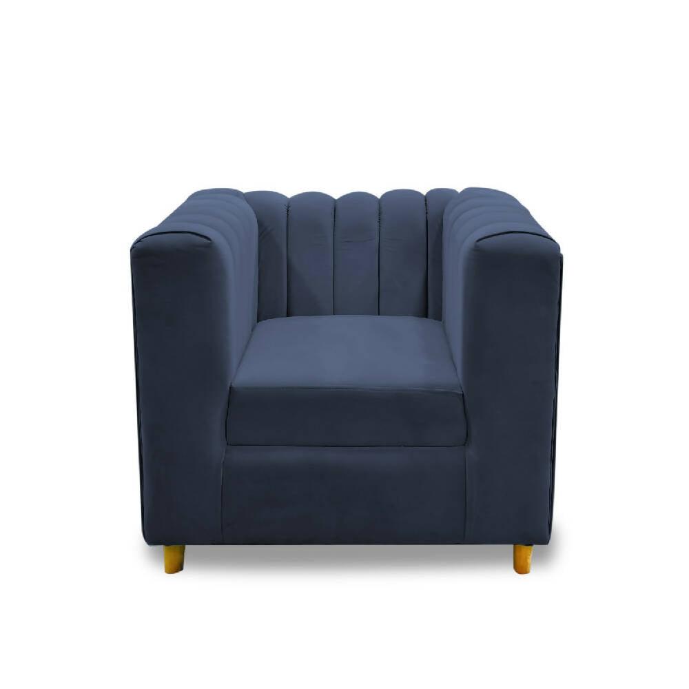 Sala tres palacios grafito, patas de madera - VIRTUAL MUEBLES