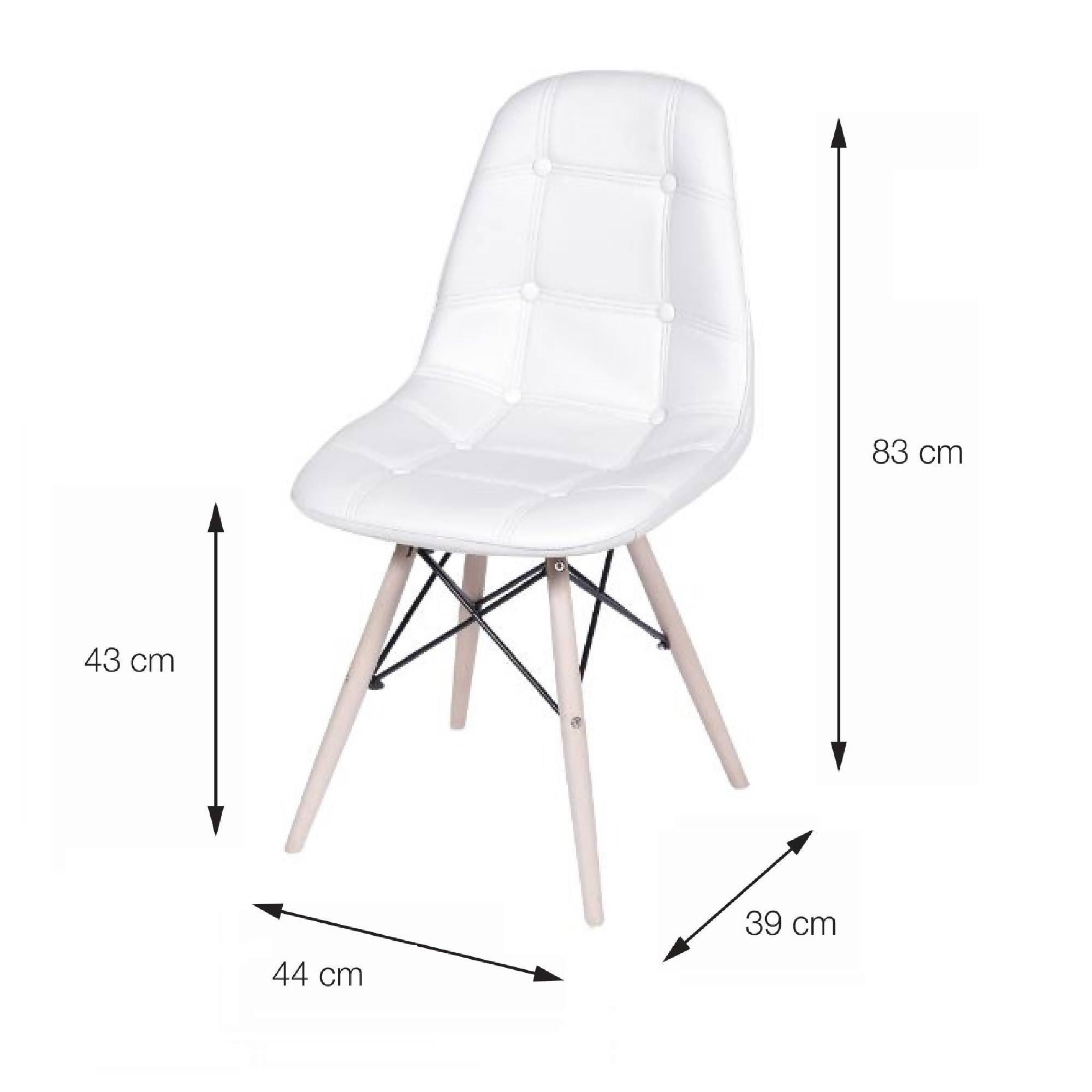 Silla Botones Eames Acolchada - Blanca - VIRTUAL MUEBLES