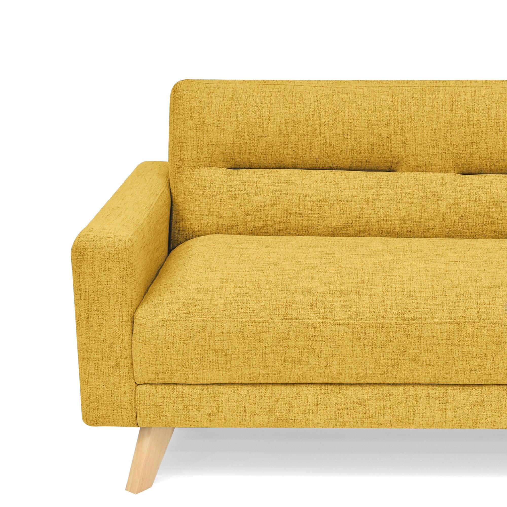 Sofa 2 Puestos Barza Tela Mostaza - VIRTUAL MUEBLES