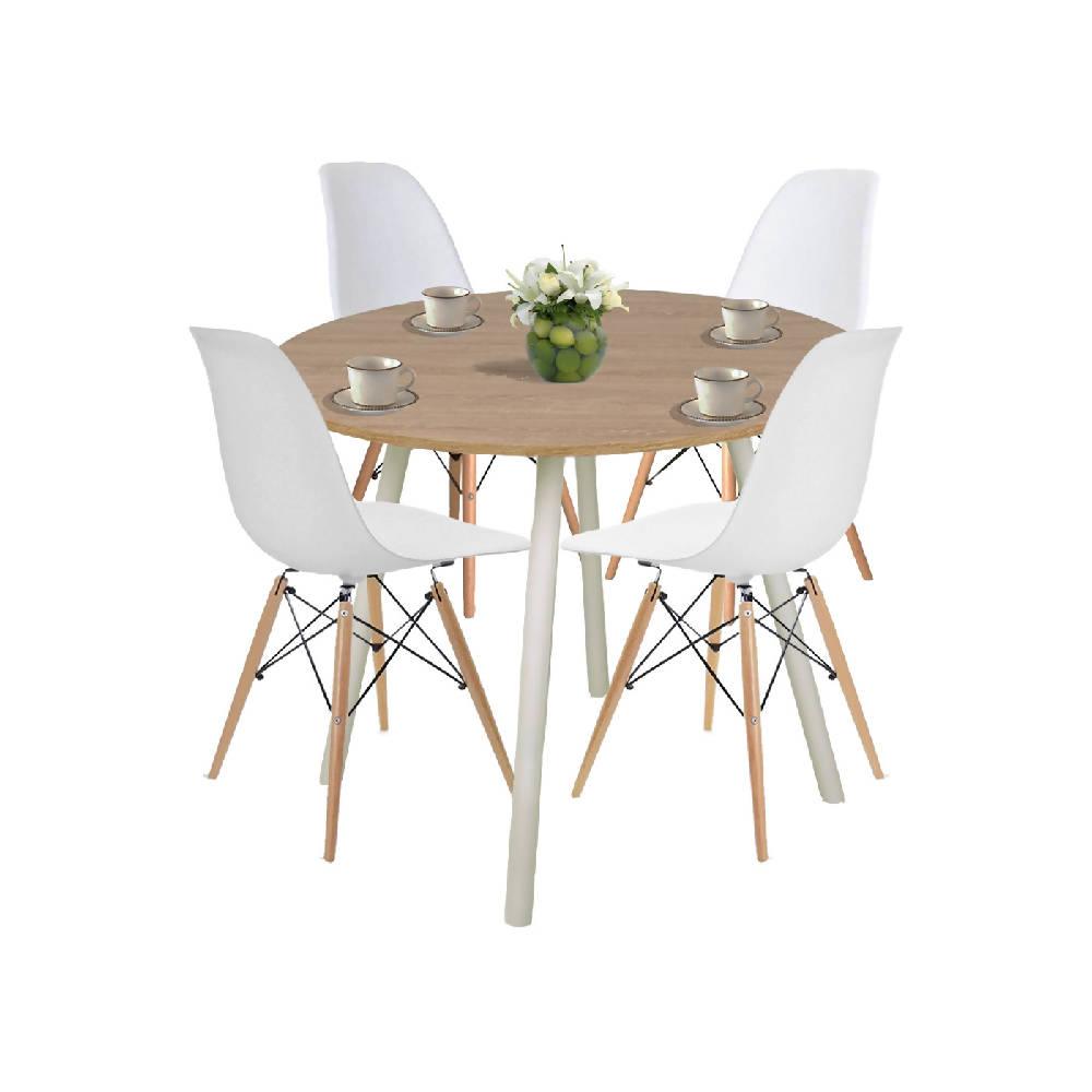 Mesa de Comedor Redondo Like DKO Blanco Vienes - VIRTUAL MUEBLES