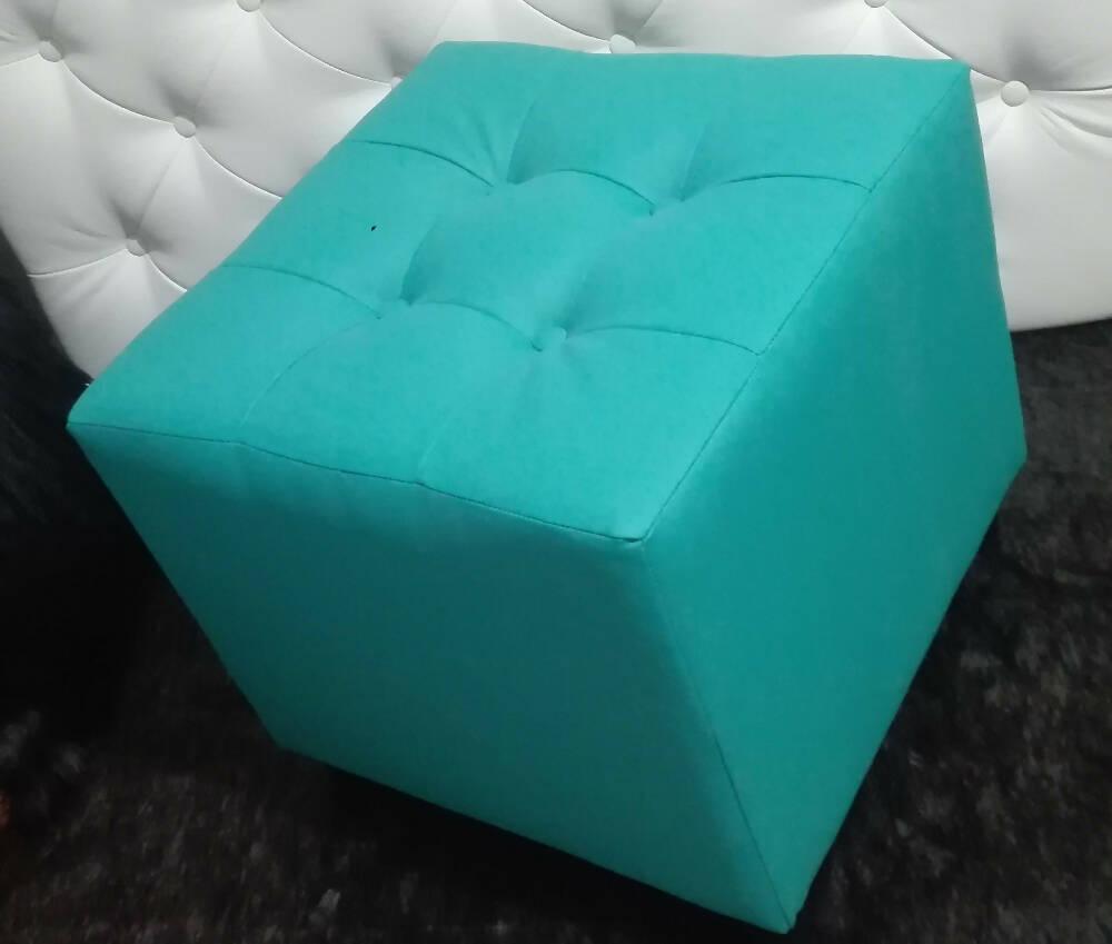 Puff Individual 40*40 BANZAY Azul Turquesa - VIRTUAL MUEBLES