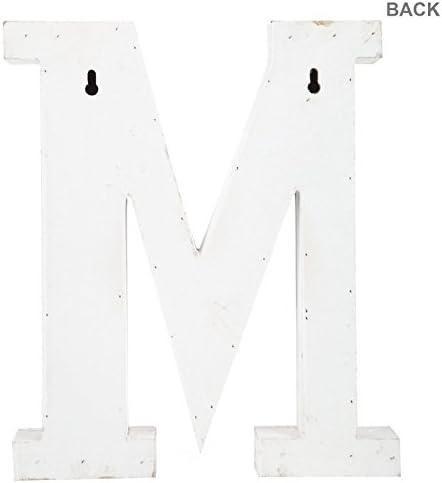 Decoración de pared de alfabeto Letra de monograma de pie, color blanco - VIRTUAL MUEBLES