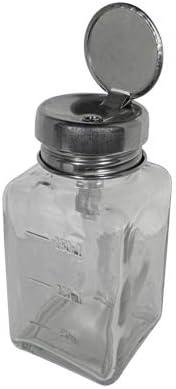 DL Professional Botella dispensadora de bomba de vidrio transparente con tapa - VIRTUAL MUEBLES