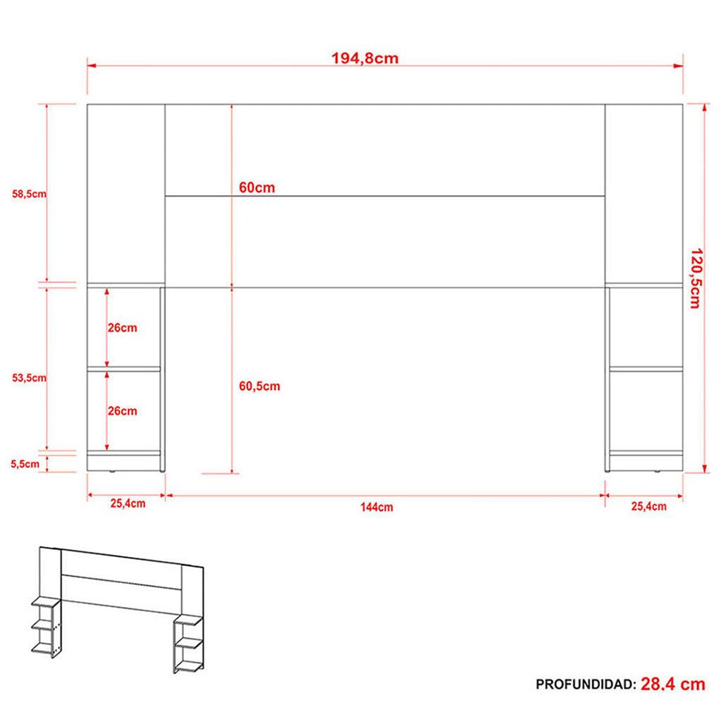 Cabecera doble phoenix blanco - VIRTUAL MUEBLES