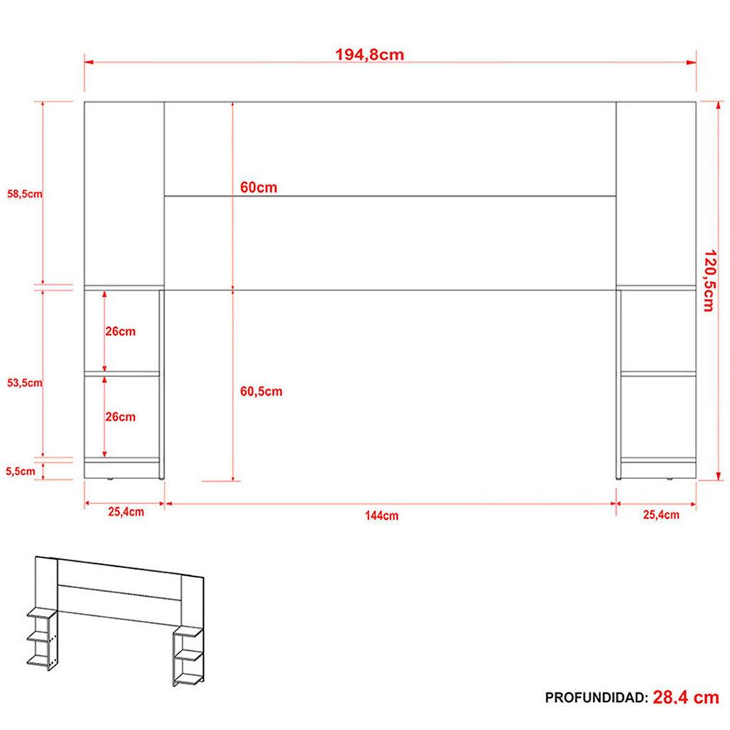 Cabecera doble phoenix nogal - VIRTUAL MUEBLES