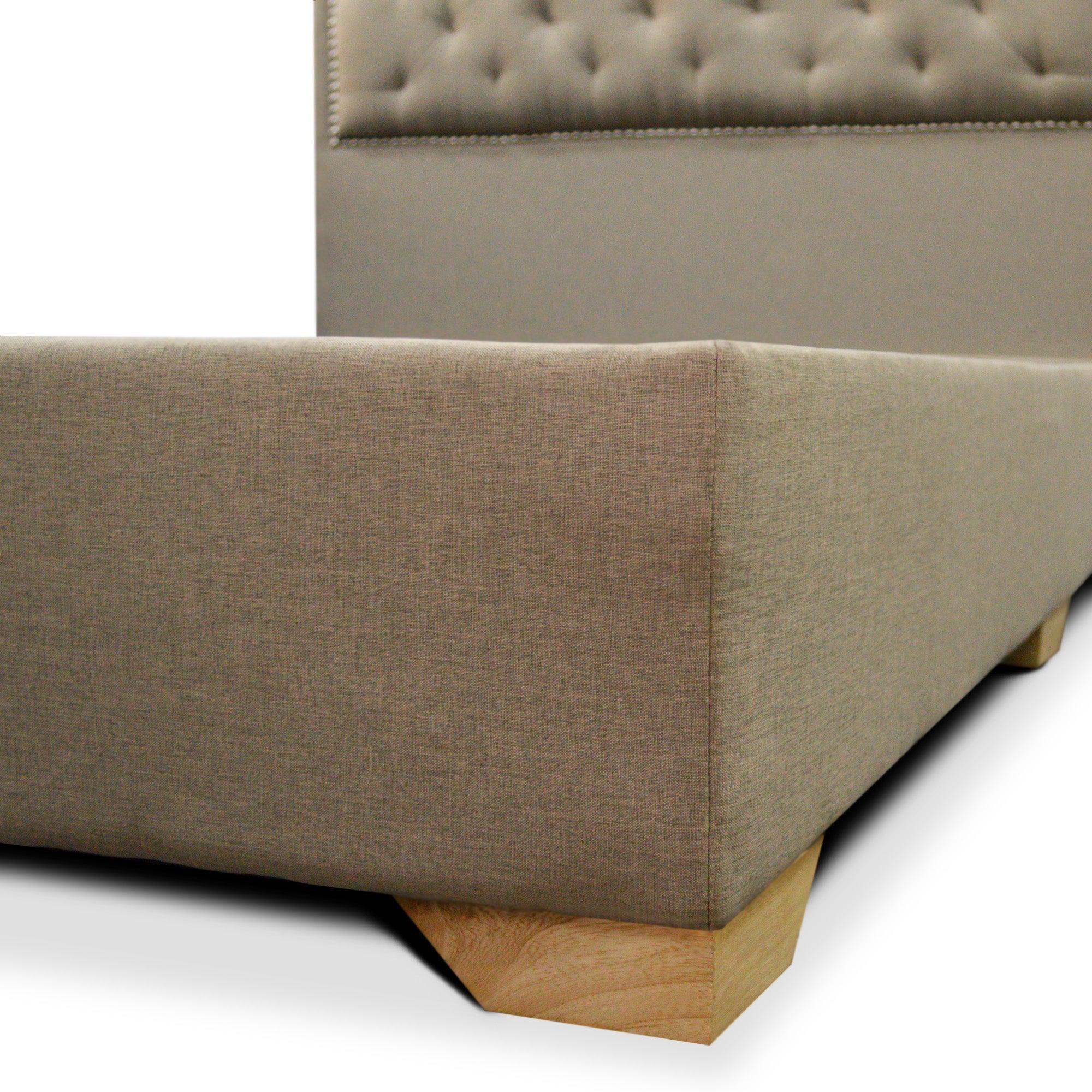 Cama Lawrence tela camel 160 cm - VIRTUAL MUEBLES