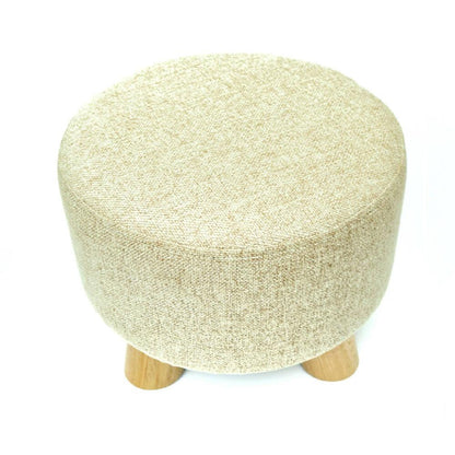 Puff Auxiliar Butaco Redondo Descansapies Banzay Beige - VIRTUAL MUEBLES