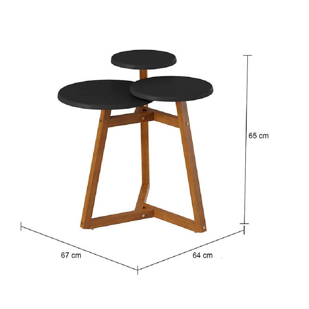 Mesa Auxiliar Buk Negro Almendra - VIRTUAL MUEBLES