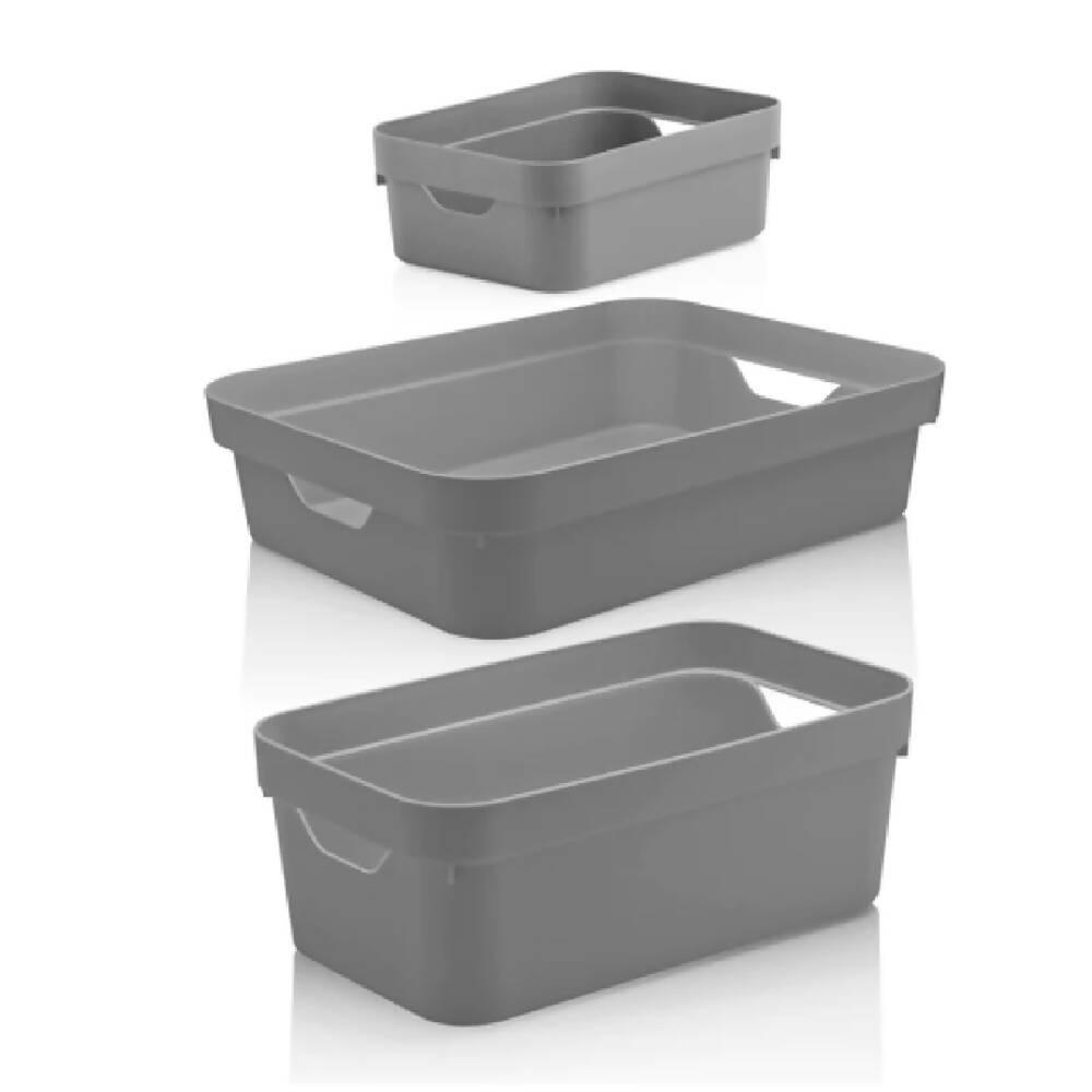 Kit x 3 cajas organizadoras transparente sin tapa