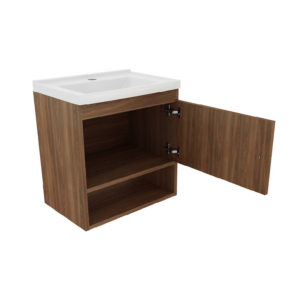 Mueble de baño con lavamanos linz teca