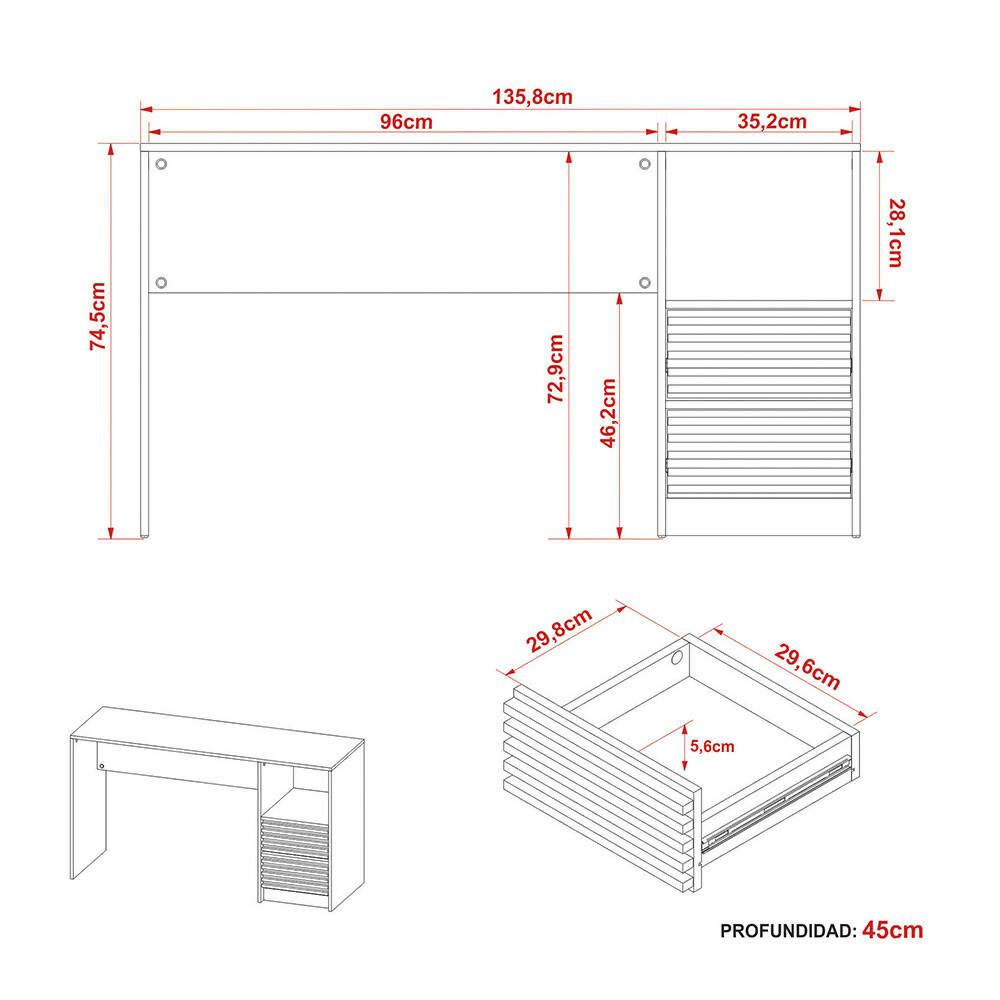 Escritorio Estrella Negro - VIRTUAL MUEBLES