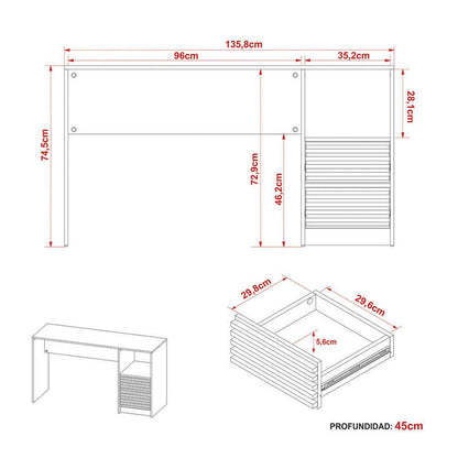 Escritorio Estrella Negro - VIRTUAL MUEBLES