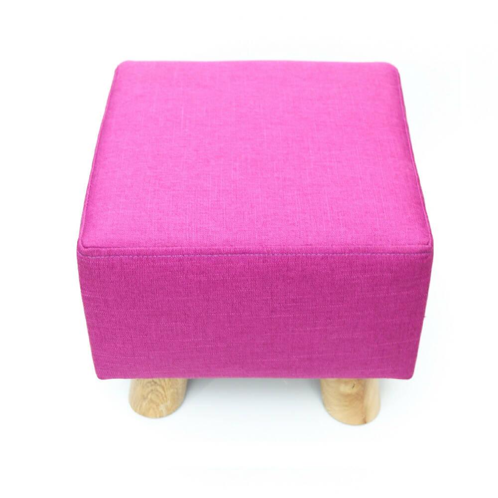 Puff Auxiliar Butaco Cuadrado Descansapies Banzay Fucsia