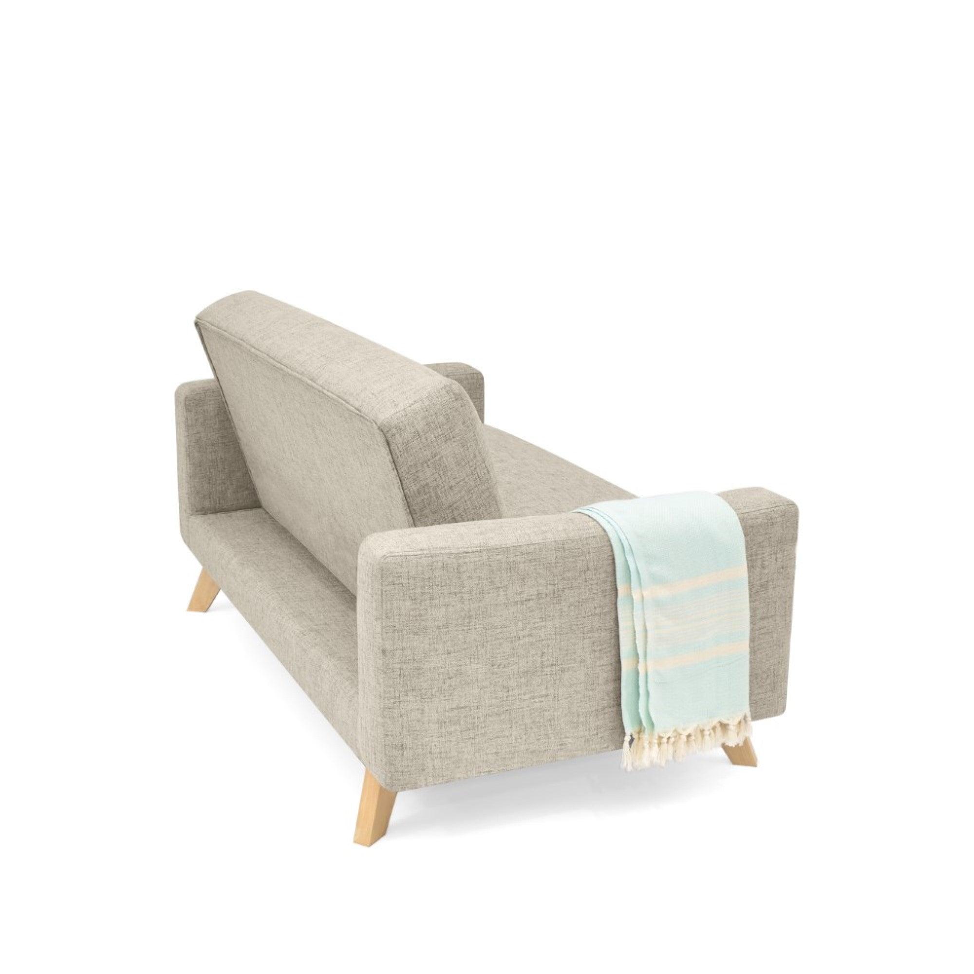 Sofa 2 Puestos Barza Tela Poliester Taupe - VIRTUAL MUEBLES