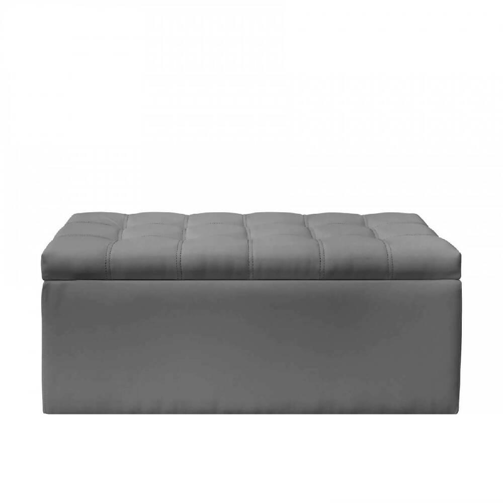 Puff Baúl Auxiliar Gris - VIRTUAL MUEBLES