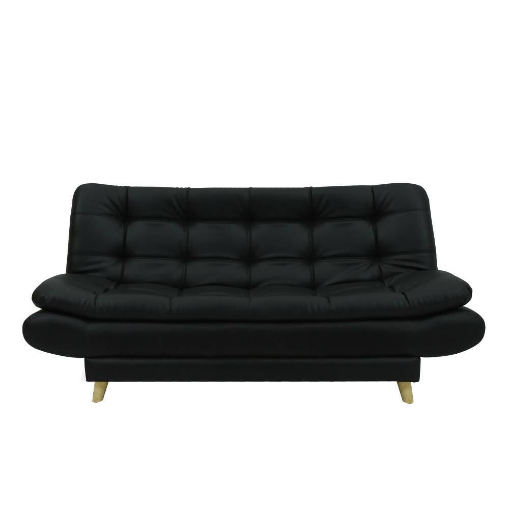 Sofá cama Damasco negro sintético - VIRTUAL MUEBLES