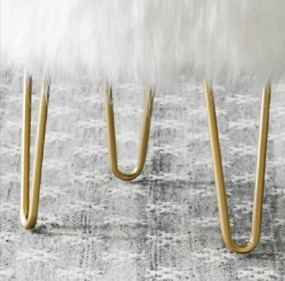 Silla Puff Tocador para Maquillaje Blanco - VIRTUAL MUEBLES