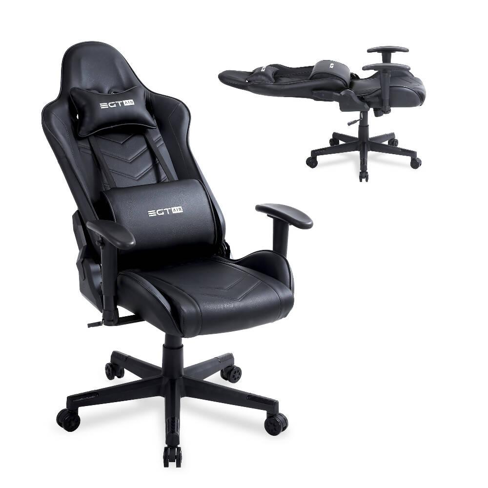 Silla Ergonómica Gamer EGTAIR-10-BB Office/Developer/Gamer en negro con tapizado de cuero sintético - VIRTUAL MUEBLES