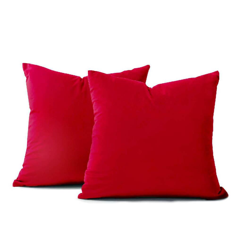 Funda X2 Cojines Decorativos Cuadrados En Tela Rojo - VIRTUAL MUEBLES