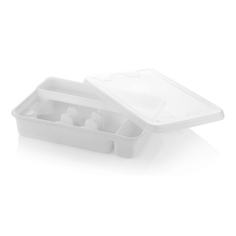 Portacubiertos con tapa Blanco - VIRTUAL MUEBLES