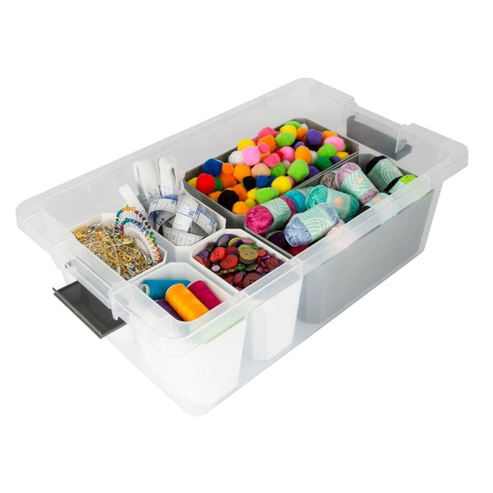 Caja Organizadora Multibox 12L transparente con recipientes modulares - VIRTUAL MUEBLES