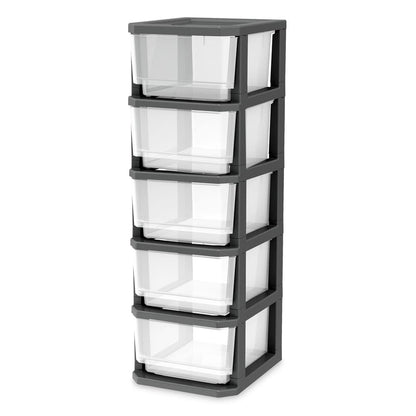 Cajonera Grande x5 SR cajones Gris-transparente - VIRTUAL MUEBLES