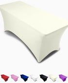 Mantel rectangular marfil de lino de elastano de 6 pies, funda ajustable para