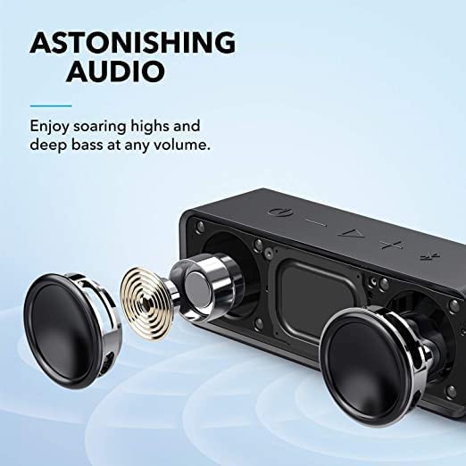 Altavoz Bluetooth Soundcore actualizado, con IPX5 impermeable, sonido estéreo,