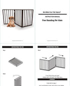PETMAKER 80-62875-G Puerta de madera para mascotas Valla plegable de 3 paneles