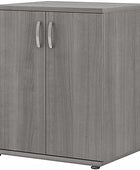 Gabinete universal de almacenamiento con puertas y estantes, color gris platino