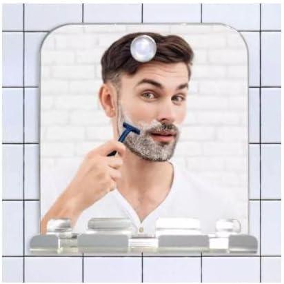 Espejo de afeitado antivaho portátil con soporte para afeitadora