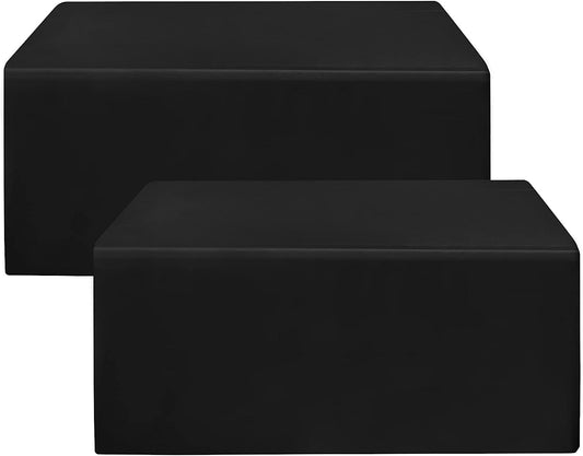 Manteles negros ajustados, 72 x 30 pulgadas, paquete de 2 manteles