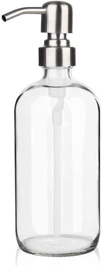 Dispensador de jabón de vidrio, plato transparente para cocina, mano líquida - VIRTUAL MUEBLES