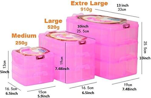 3 niveles 30 secciones transparentes apilables con compartimento ajustable,