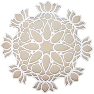 Tapete Rangoli de diseño de loto redondo de MDF para bricolaje, fácil de usar,