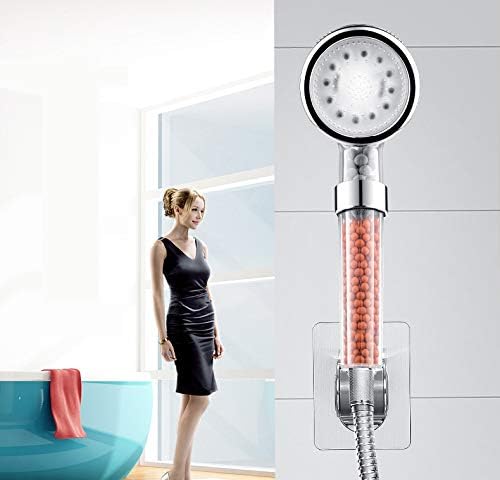 Cabezal de ducha LED con manguera y soporte de brazo de ducha, filtro de  alta presión para reparar la piel seca y la pérdida de cabello, cambios de