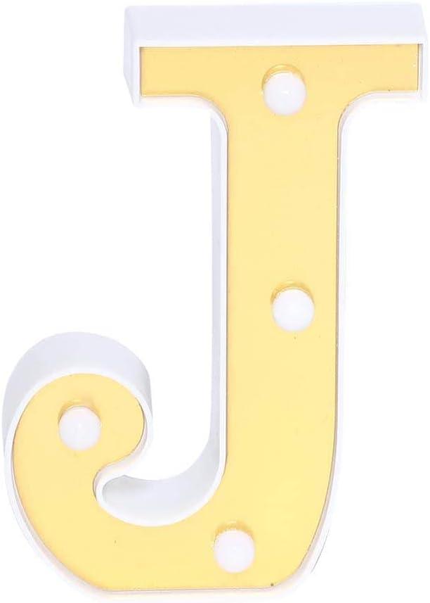 Tableclothsfactory Cartel de 5 ledes con letras en 3D doradas de 6.0in, con luz - VIRTUAL MUEBLES