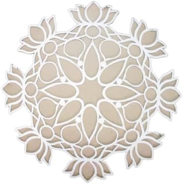 Tapete Rangoli de diseño de loto redondo de MDF para bricolaje, fácil de usar,