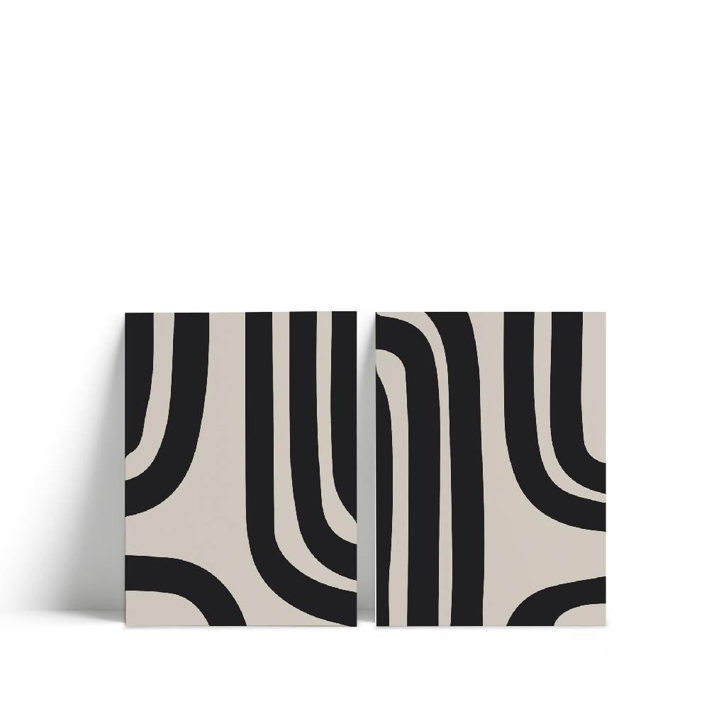 Diptico Black Wavy 37 cm x 50 cm