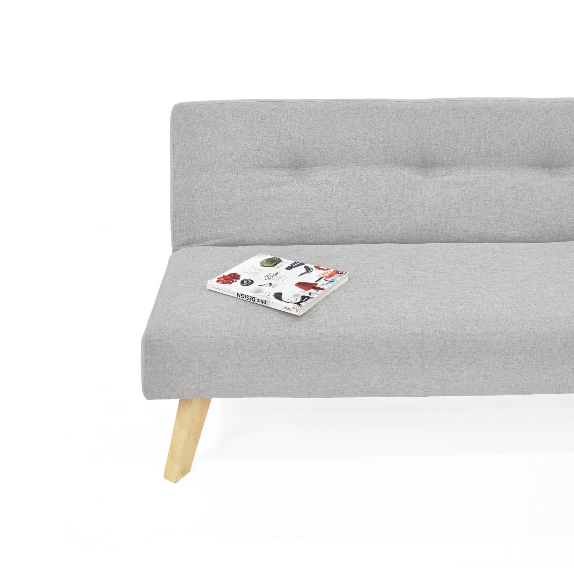 Futon London 3 Posiciones Tela Poliester Plata - VIRTUAL MUEBLES