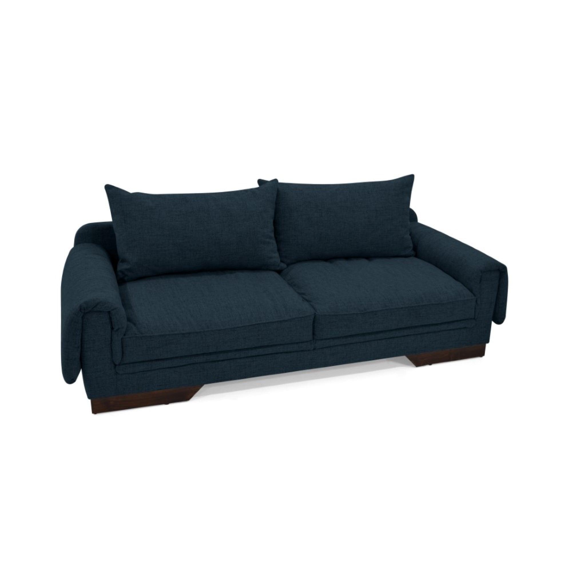 Sofa 3 Puestos Daytona Tela Poliester Plomo - VIRTUAL MUEBLES