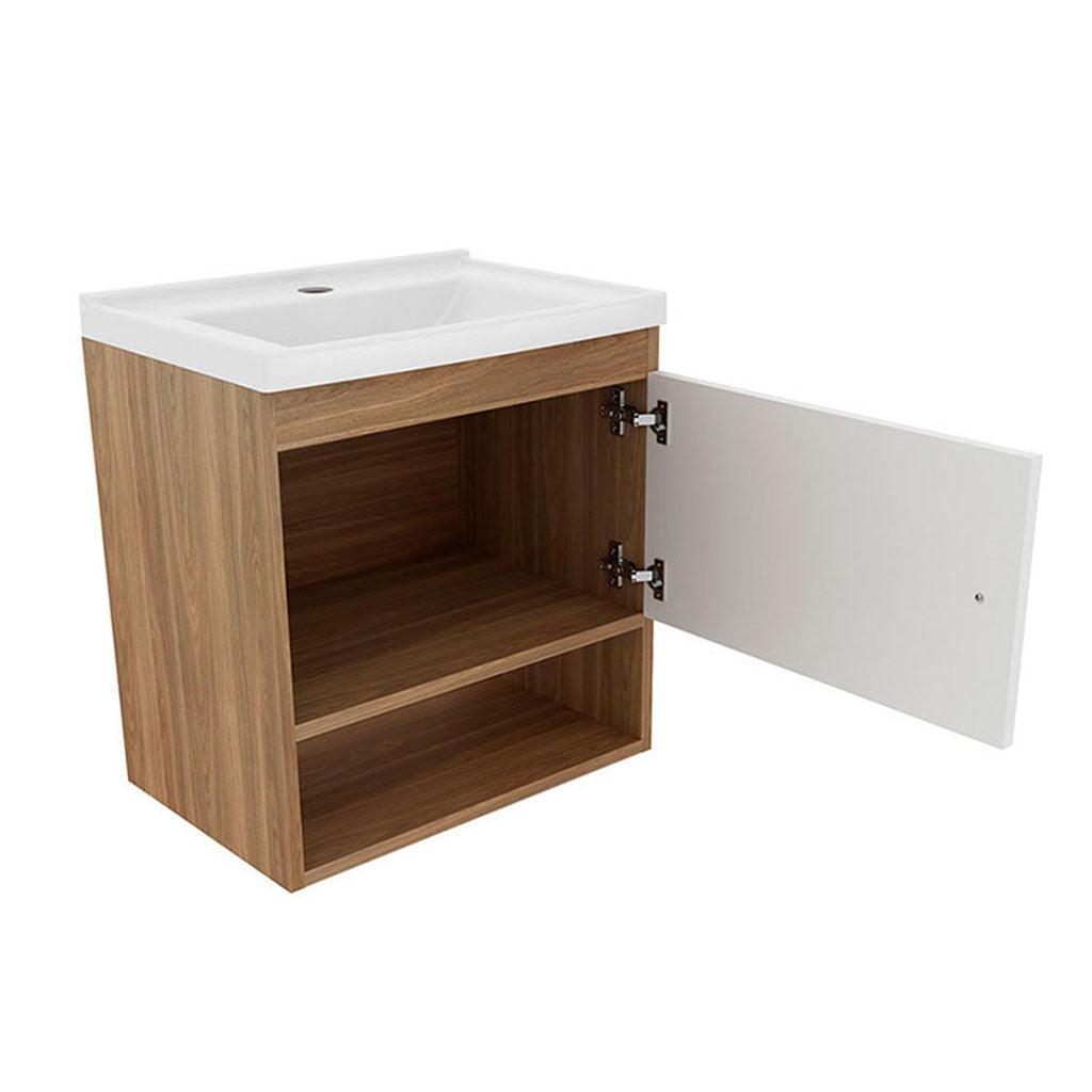 Mueble de baño con lavamanos linz teca/blanco - VIRTUAL MUEBLES