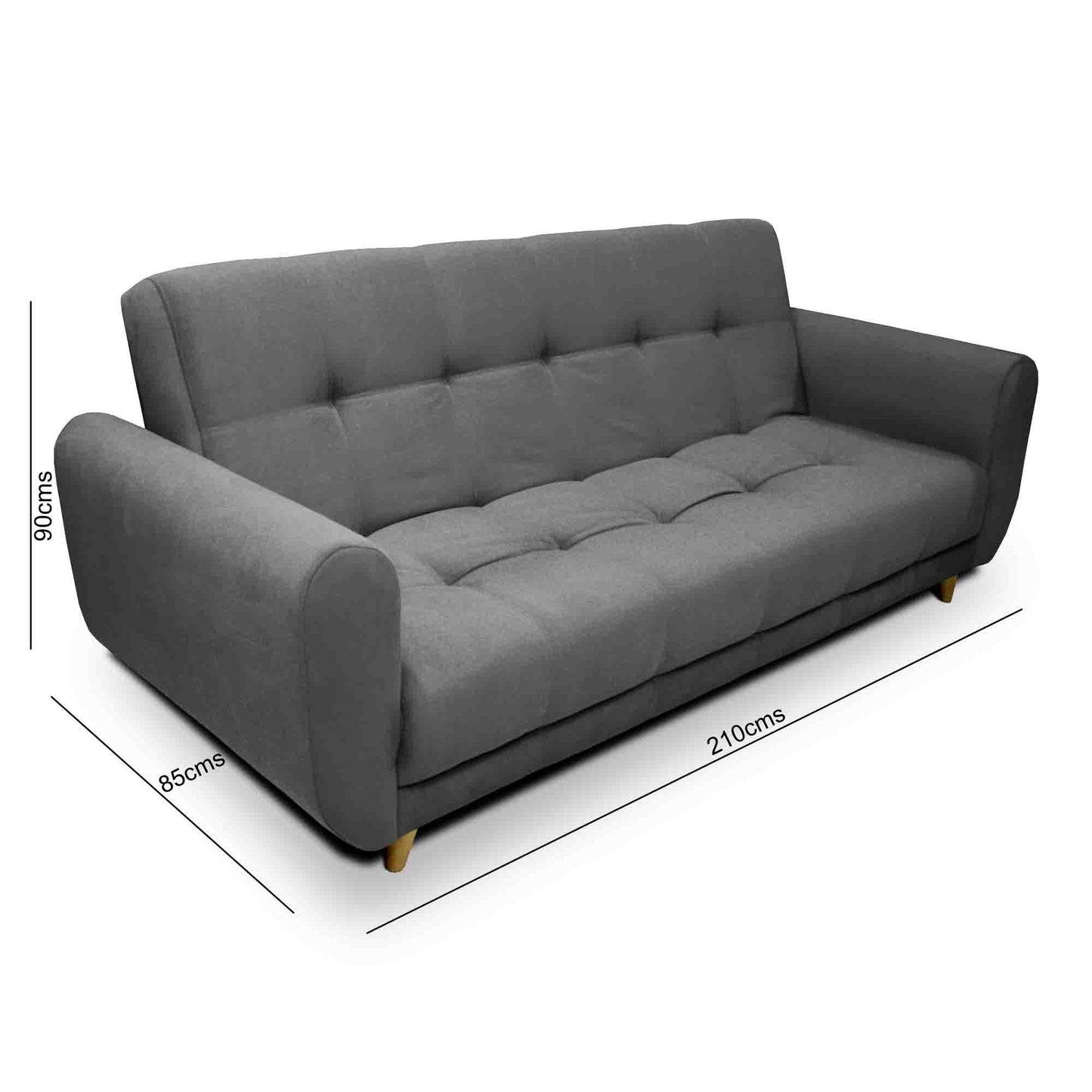 Sala Clic Clac Archer tela gris - VIRTUAL MUEBLES